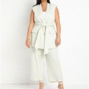 Eloquii linen set - long vest and crop pants